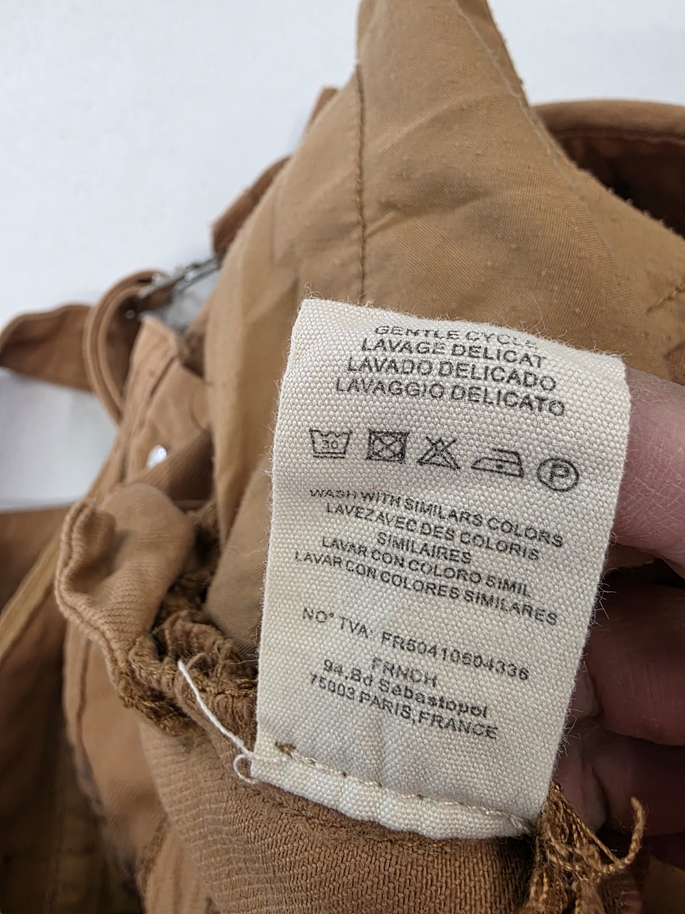 FRNCH Paris Denim Caramel Tan Cotton Overall Jumpsuit with Adjustable Straps - Picture 11 of 12